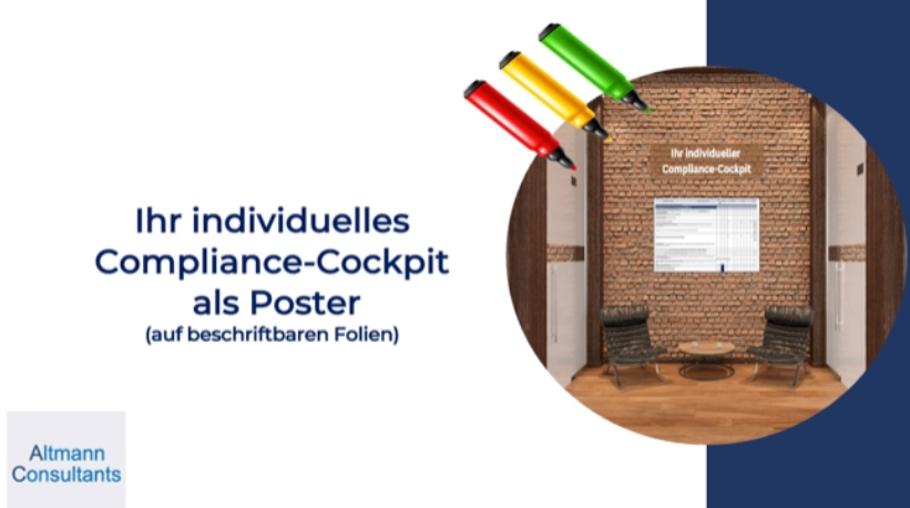 Ihr individuelles Compliance-Cockpit als Poster (auf beschriftbaren Folien)